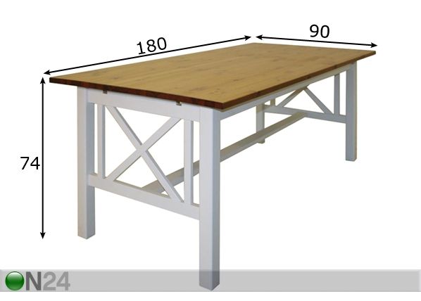 Ruokapöytä RAMNÄS 180x90 cm mitat