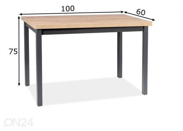 Ruokapöytä Robert 100x60 cm mitat