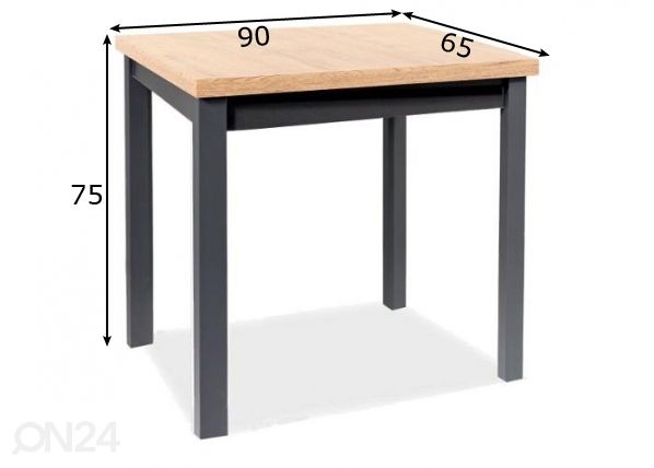 Ruokapöytä Robert 90x65 cm mitat