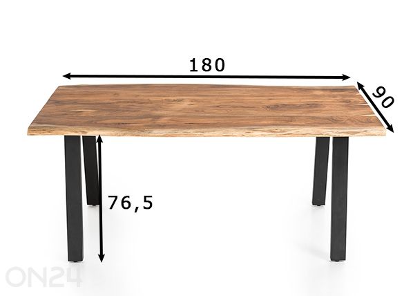 Ruokapöytä Saira 90x180 cm mitat