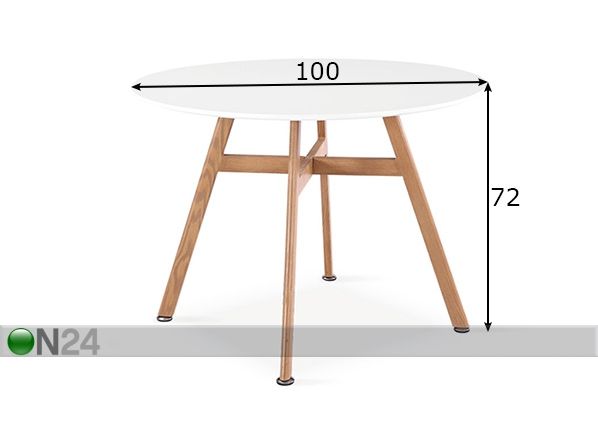 Ruokapöytä Shawn Ø 100 cm mitat