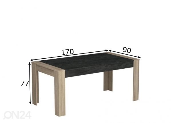 Ruokapöytä Sheffield mitat