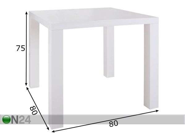 Ruokapöytä SILVA 80 cm mitat