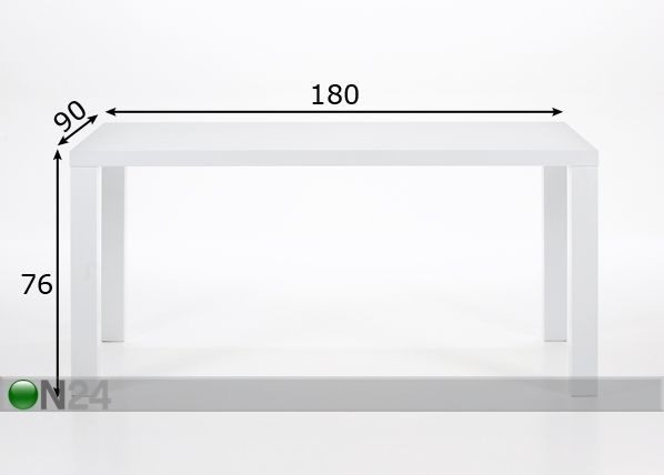 Ruokapöytä SPICY 90x180 cm mitat
