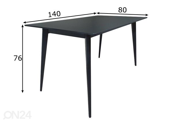 Ruokapöytä Stone 140x80 cm mitat