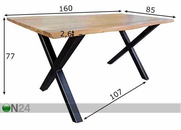 Ruokapöytä This 160x85 cm mitat