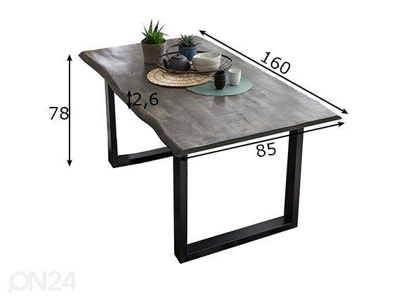 Ruokapöytä Tische 85x160 cm mitat