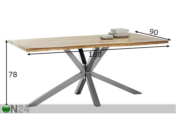 Ruokapöytä Tische 90x180 cm mitat
