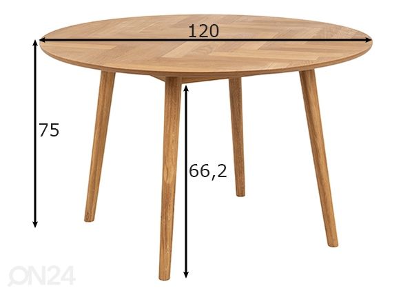 Ruokapöytä Tokyo Ø120 cm mitat