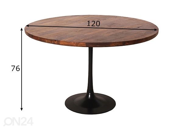 Ruokapöytä Tom Tailor Ø120 cm mitat