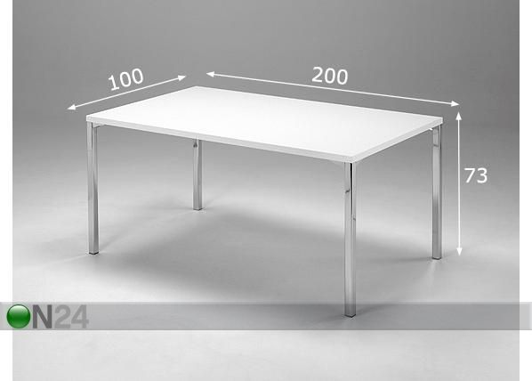 Ruokapöytä VIIWA 100x200 m mitat