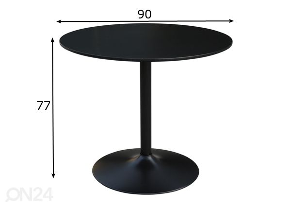 Ruokapöytä Wilma Ø 90 cm mitat