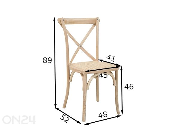 Ruokatuoli Kenas, 2 kpl mitat