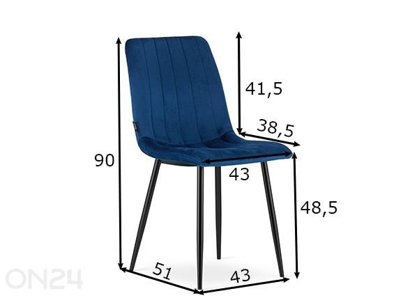 Ruokatuolien sarja Lava 4 kpl, sininen mitat