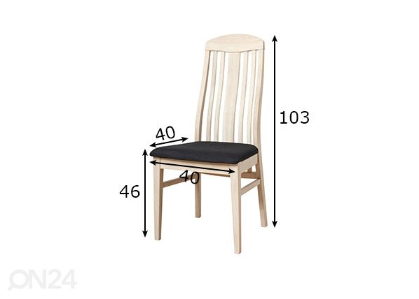 Ruokatuolit HEIDI 2 kpl mitat