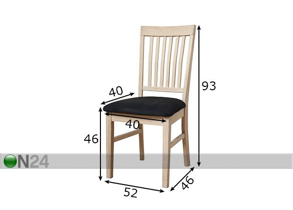 Ruokatuolit METTE 2 kpl mitat