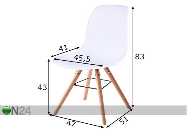 Ruokatuolit Sit, 2 kpl mitat