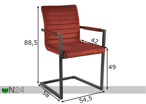Ruokatuolit Sit, 2 kpl mitat