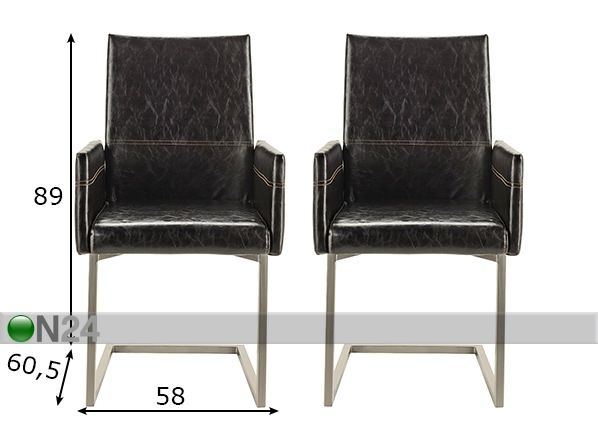 Ruokatuolit Sit, 2 kpl mitat