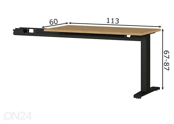 Säädettävä kulmaosa Agenda 60x113 cm mitat