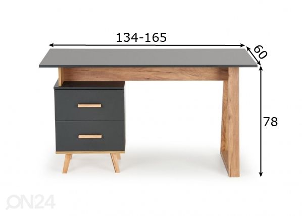 Säädettävä työpöytä mitat