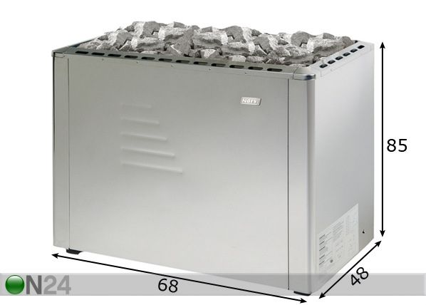 Sähkökiuas NARVI ULTRA BIG 18 W mitat