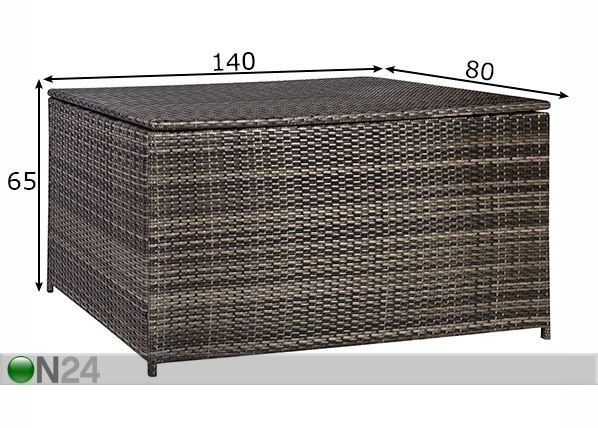 Säilytyslaatikko puutarhaan mitat