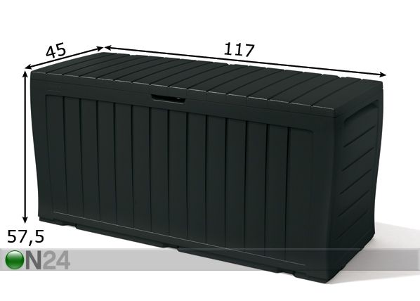 Säilytyslaatikko puutarhaan Keter Marvel Plus 270 L mitat