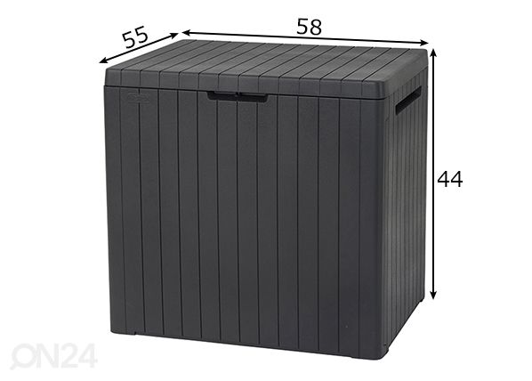 Säilytyslaatikko ulkokäyttöön Keter City Box, grafiitti mitat