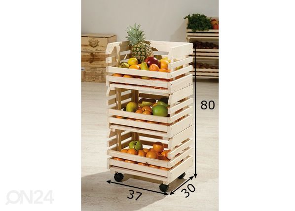 Säilytyslaatikot pyörillä FRUITS mitat