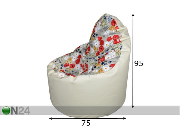 Säkkituoli Jacky Linen 250 L mitat