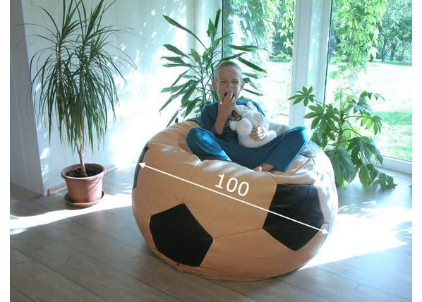 Säkkituoli JALKAPALLO 350L mitat