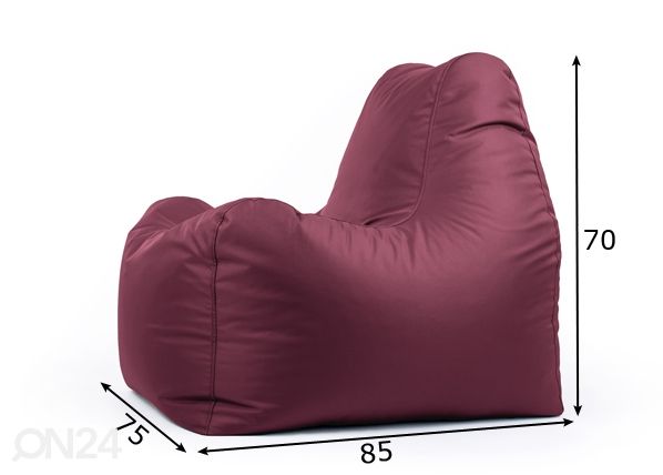 Säkkituoli Lucas Active 250L mitat