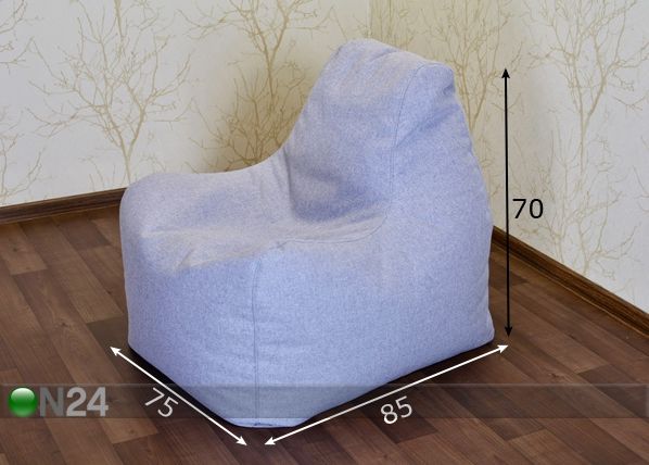 Säkkituoli Lucas Home 250L mitat