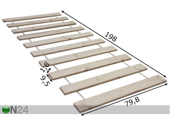 Sälepohja 80x200 cm, mänty mitat