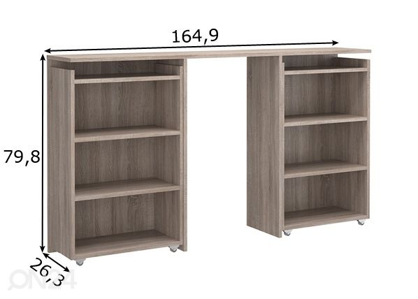 Sängyn päätyhyllyt NAIA sänkyyn 160 cm mitat