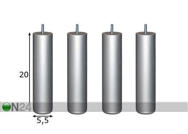 Sängynjalat sylinteri Luna sänkyyn mitat