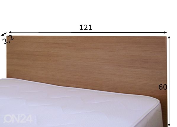 Sängynpääty 121 cm mitat