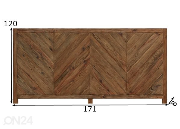 Sängynpääty Aspen 160 mitat