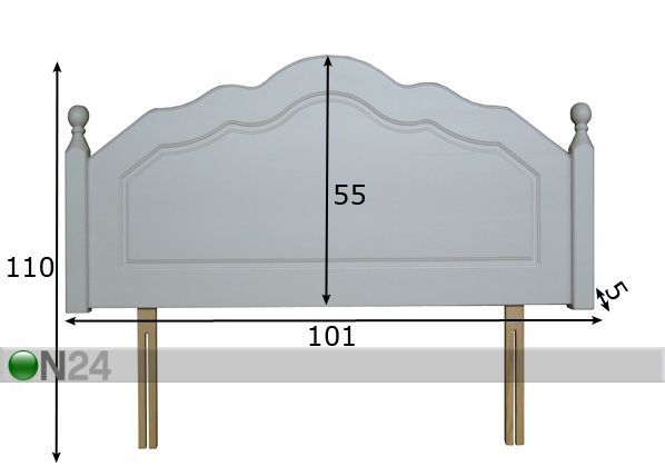 Sängynpääty Corrib 90 cm mitat