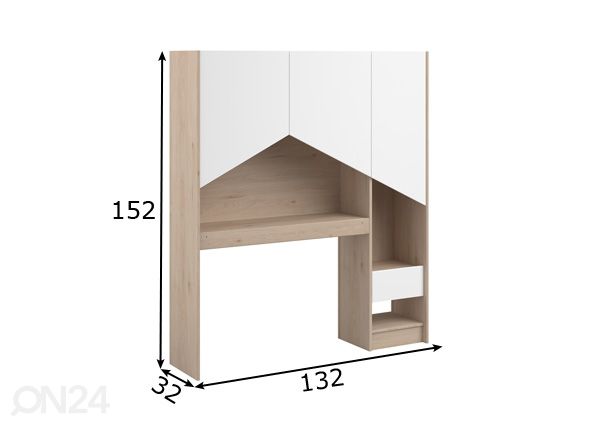 Sängynpääty / työpöytä Shelter mitat