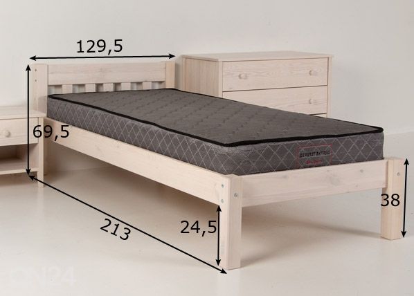 Sänky 120x200 cm mitat