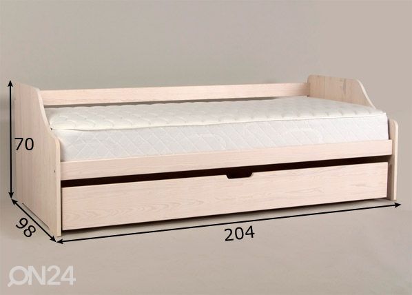 Sänky 2-le 90x200 cm mitat