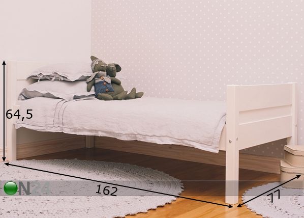 Sänky 70x155 cm, mänty mitat