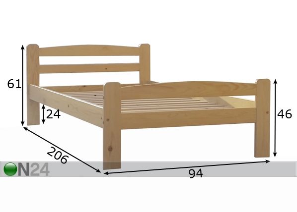 Sänky 90x200 cm mitat