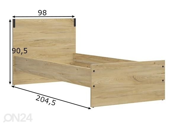 Sänky 90x200 cm mitat