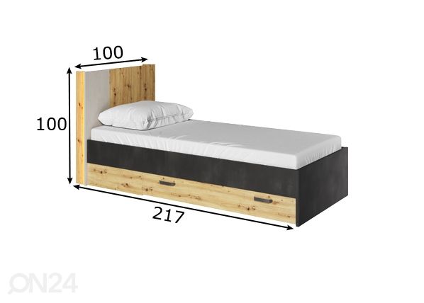 Sänky 90x200 cm mitat