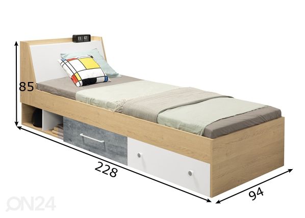 Sänky 90x200 cm mitat