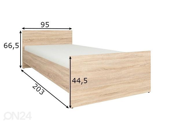 Sänky 90x200 cm mitat