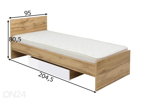 Sänky 90x200 cm mitat